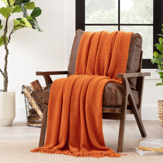 Roundpearl Knit Tassel Throw Blanket