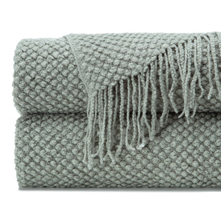 Roundpearl Knit Tassel Throw Blanket