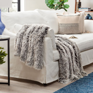 Longfur Ombre Faux Fur Throw Blanket