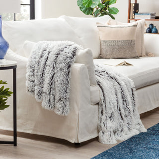 Longfur Ombre Faux Fur Throw Blanket