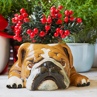 English Bulldog Ceramic Planter