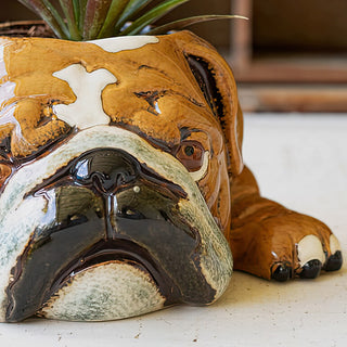 English Bulldog Ceramic Planter