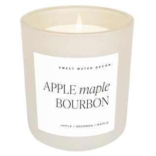 Apple Maple Bourbon Soy Candle - Tan Matte Jar - 15 oz