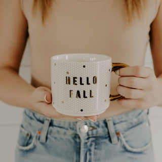 Hello Fall Mug with Gold Accents