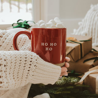 Ho Ho Ho 14oz. Red Stoneware Coffee Mug