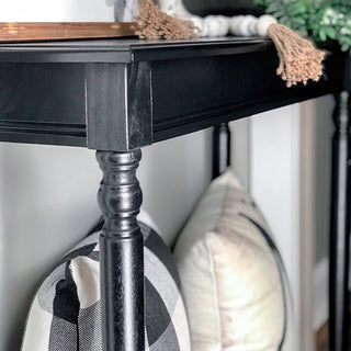 Black Wood Traditional Rectangle Console Table