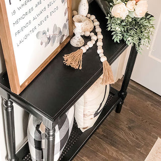 Black Wood Traditional Rectangle Console Table