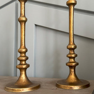 Tall Cast Iron Candle Holders, Set of 2