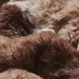 Golden Brown Faux Fur Sherpa Throw Blanket