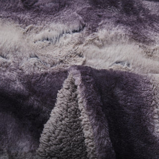 Luxury Black Striped Faux Fur Throw Blanket