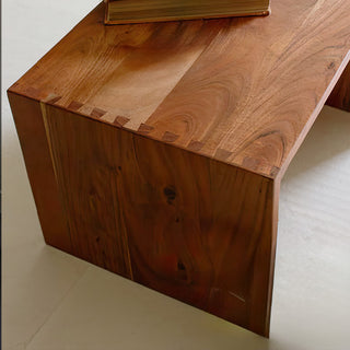 Adjustable Acacia Wood Coffee Table with Matching Riser Option