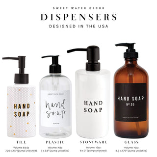 8.5oz Tile Dish Soap Dispenser