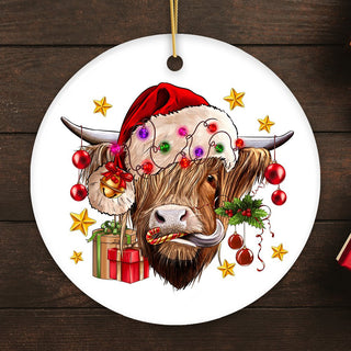 Highland Cow Christmas Ornament, Cattle Tree Decoration