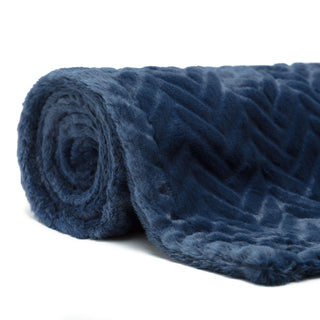 Embossed Faux Fur Throw Blanket