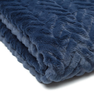 Embossed Faux Fur Throw Blanket