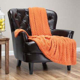 Embossed Faux Fur Throw Blanket