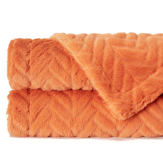 Embossed Faux Fur Throw Blanket