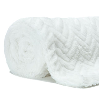 Embossed Faux Fur Throw Blanket