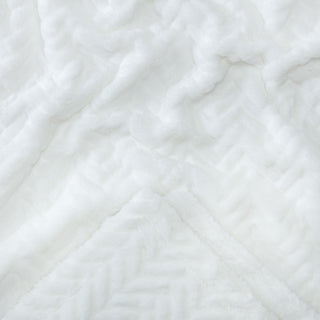 Embossed Faux Fur Throw Blanket