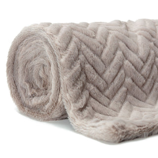 Embossed Faux Fur Throw Blanket