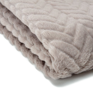 Embossed Faux Fur Throw Blanket