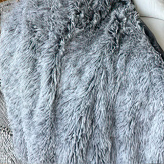 Faux Fur Gray Ombre Throw Blanket