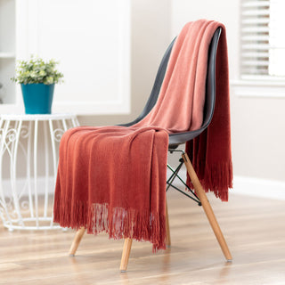 Ombre Fringe Throw Blanket