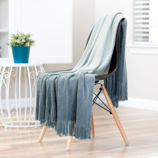 Ombre Fringe Throw Blanket