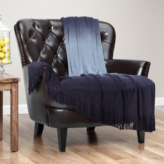 Ombre Fringe Throw Blanket