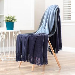 Ombre Fringe Throw Blanket