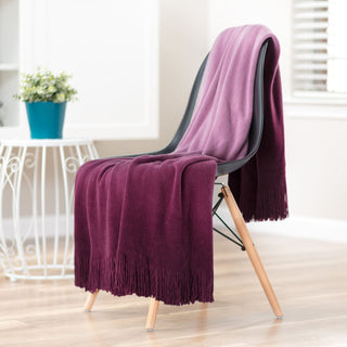 Ombre Fringe Throw Blanket