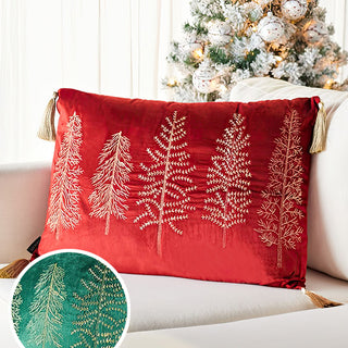 Christmas Tree Pillow with Tassels, Pick Your Color