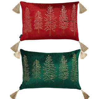 Christmas Tree Pillow with Tassels, Pick Your Color