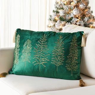 Christmas Tree Pillow with Tassels, Pick Your Color