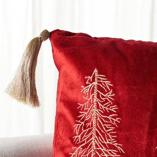 Christmas Tree Pillow with Tassels, Pick Your Color