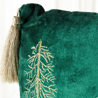 Christmas Tree Pillow with Tassels, Pick Your Color