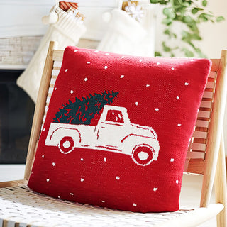 Christmas Tree Truck Pillow