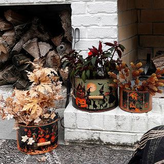 Halloween Metal Buckets, Set of 3