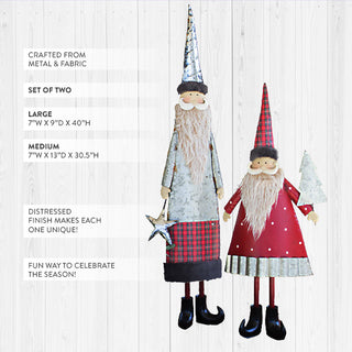 Large Whimsical Santas, Set of 2