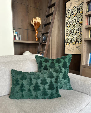 Evergreen Fraser Fur Lumbar Pillow Cover