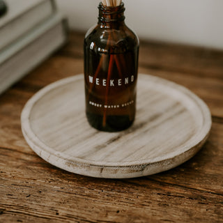 Rustic Round Wood Tray