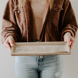 Rustic Rectangular Wood Tray