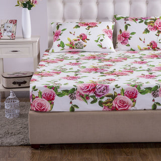 Bed in a Bag Bundle Set - Romantic Roses Lovely Blooming Floral Bedding Set