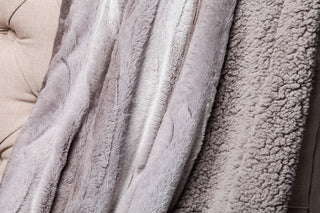 Faux Fur Gray Ombre Throw Blanket