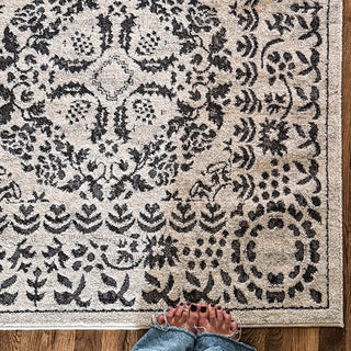 Charcoal Medallion Area Rug