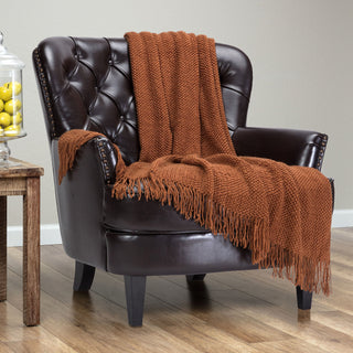 Roundpearl Knit Tassel Throw Blanket