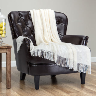 Roundpearl Knit Tassel Throw Blanket