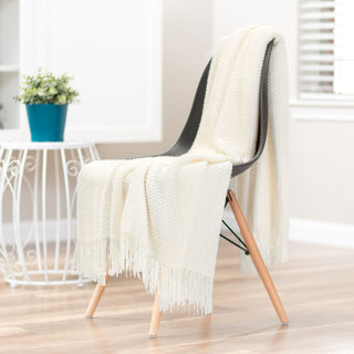 Roundpearl Knit Tassel Throw Blanket