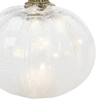 Glass Light Up Pumpkins, Set of 2