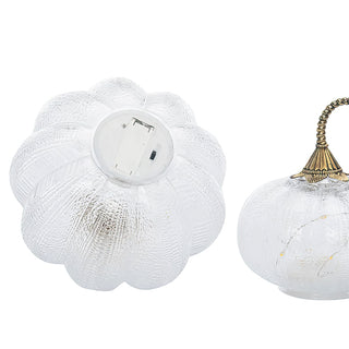 Glass Light Up Pumpkins, Set of 2